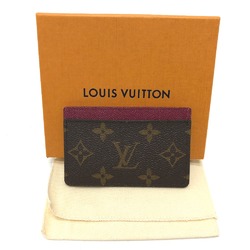 Louis Vuitton M60703 Monogram Pass Case IDCard Case Card Case Fuchsia Brown