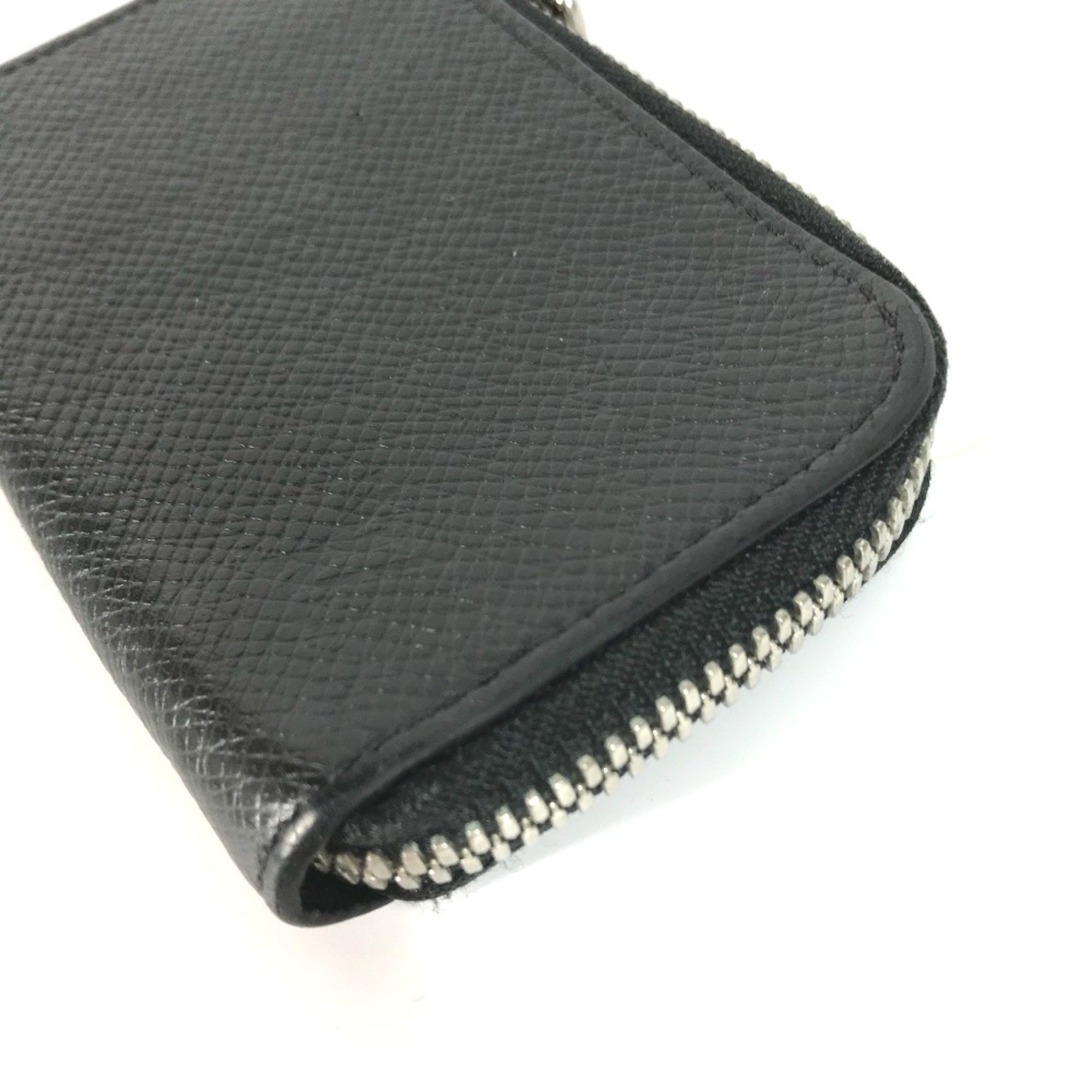 Louis Vuitton M63375 Taiga L-shaped zipper Wallet Coin Compartment coin purse Ardoise Black