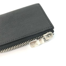 Louis Vuitton M63375 Taiga L-shaped zipper Wallet Coin Compartment coin purse Ardoise Black