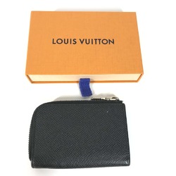 Louis Vuitton M63375 Taiga L-shaped zipper Wallet Coin Compartment coin purse Ardoise Black