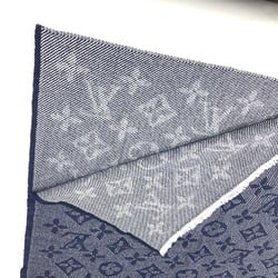 Louis Vuitton M73456 Monogram Fringe Stole /Shawl Scarf Marine Navy