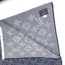 Louis Vuitton M73456 Monogram Fringe Stole /Shawl Scarf Marine Navy