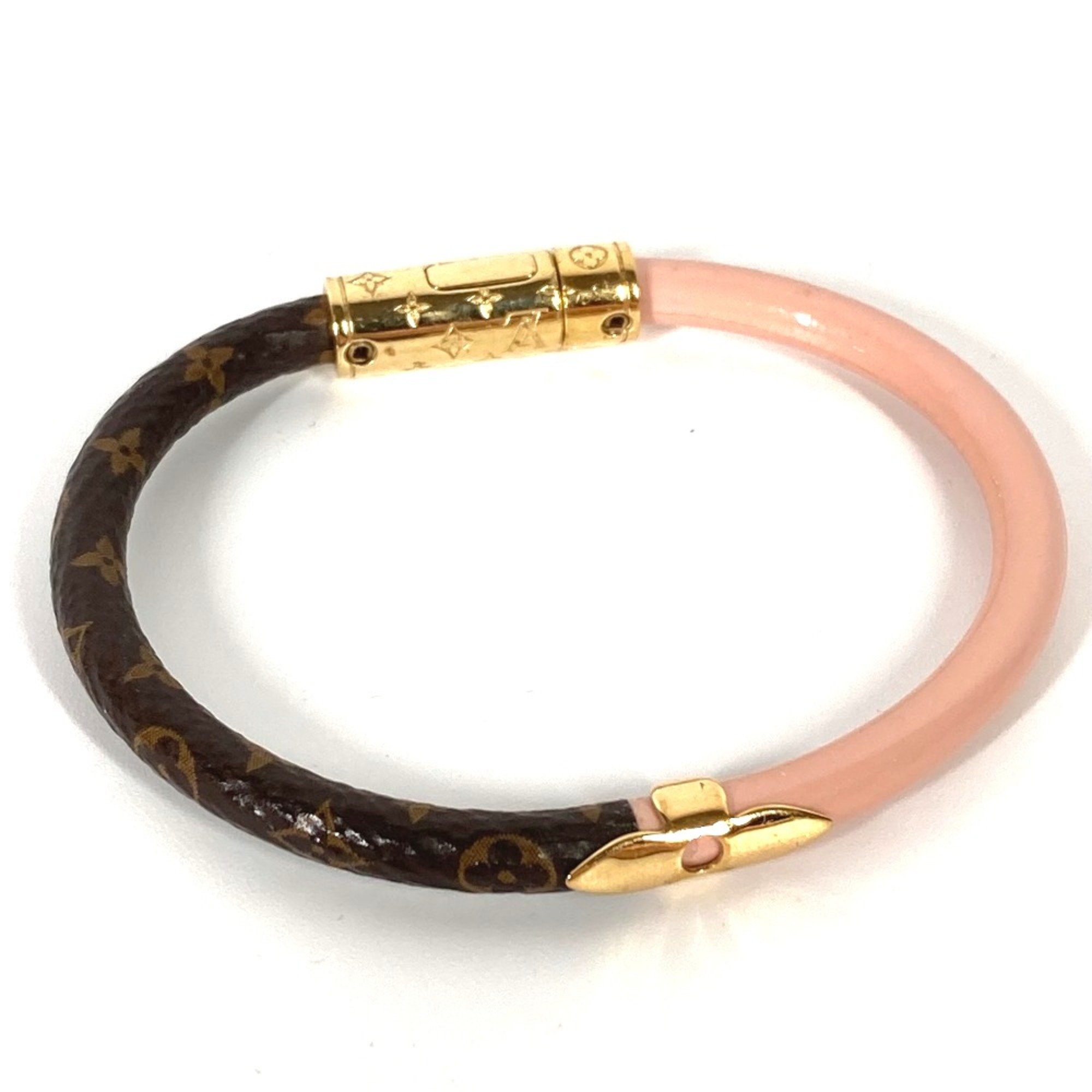 Louis Vuitton M6244F Monogram Bangle accessories Bracelet Brown pink