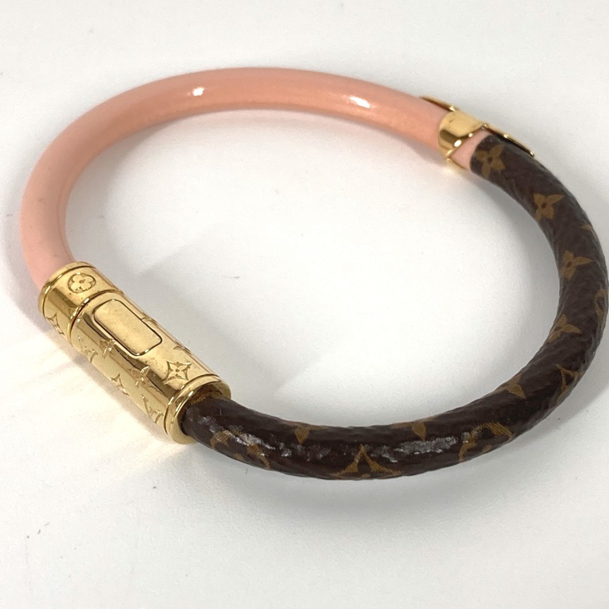 Louis Vuitton M6244F Monogram Bangle accessories Bracelet Brown pink