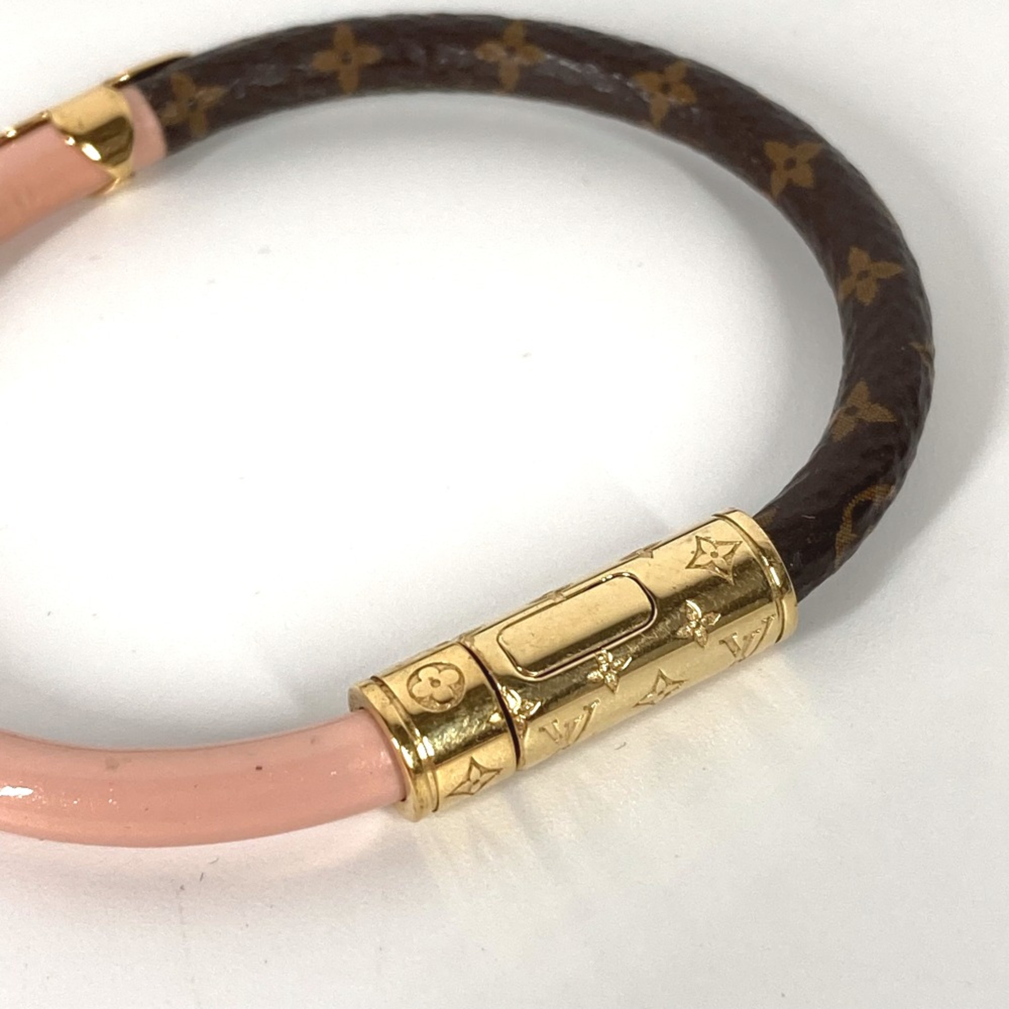 Louis Vuitton M6244F Monogram Bangle accessories Bracelet Brown pink