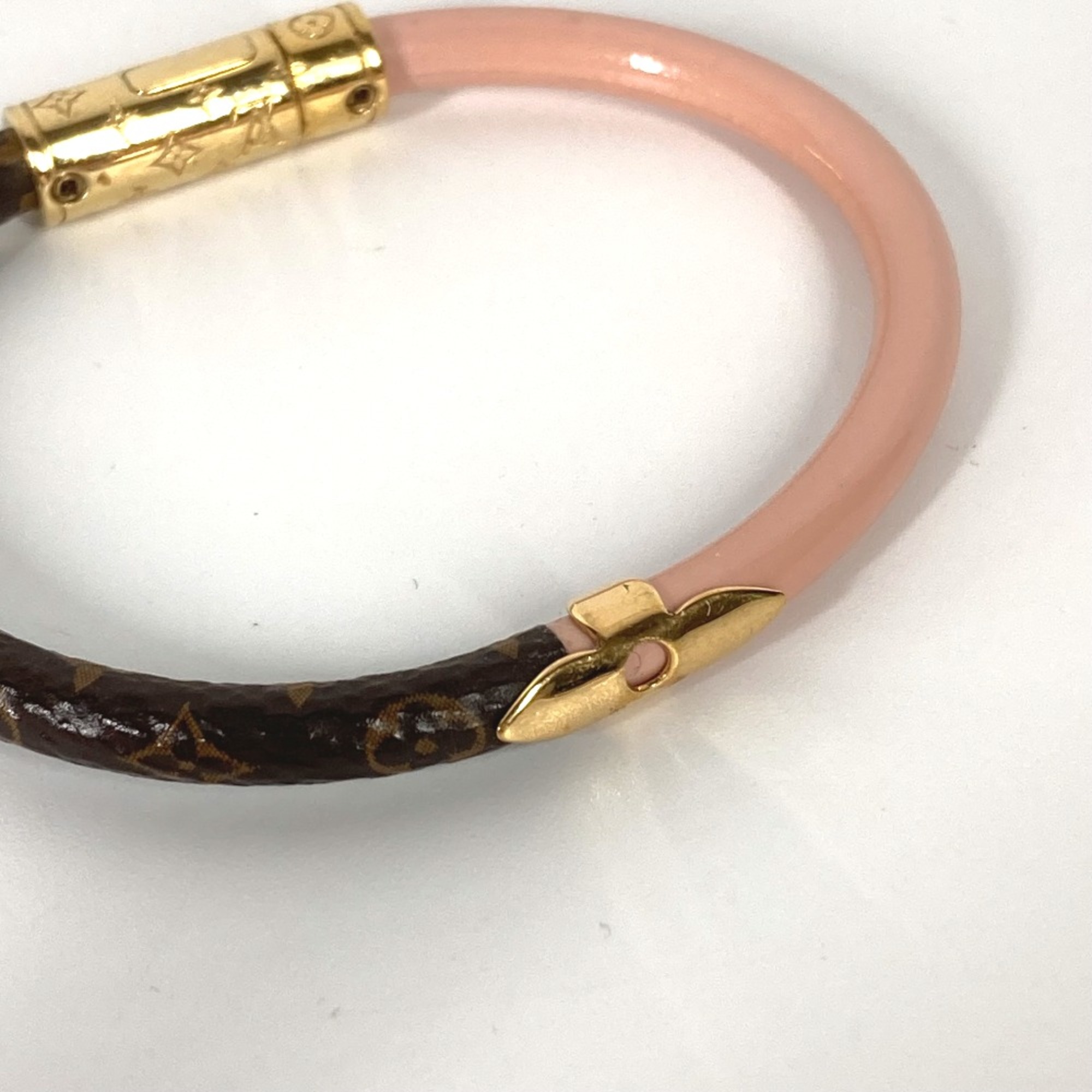 Louis Vuitton M6244F Monogram Bangle accessories Bracelet Brown pink