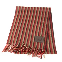 Louis Vuitton fringe leather tag leather tag Scarf Red Brown