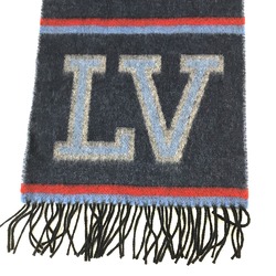 Louis Vuitton M71657 LV logo fringe Scarf Navy Red