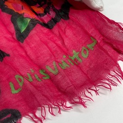 Louis Vuitton M72379 Shawl fringe Rose Stole/Shawl Fuchsia pink Black