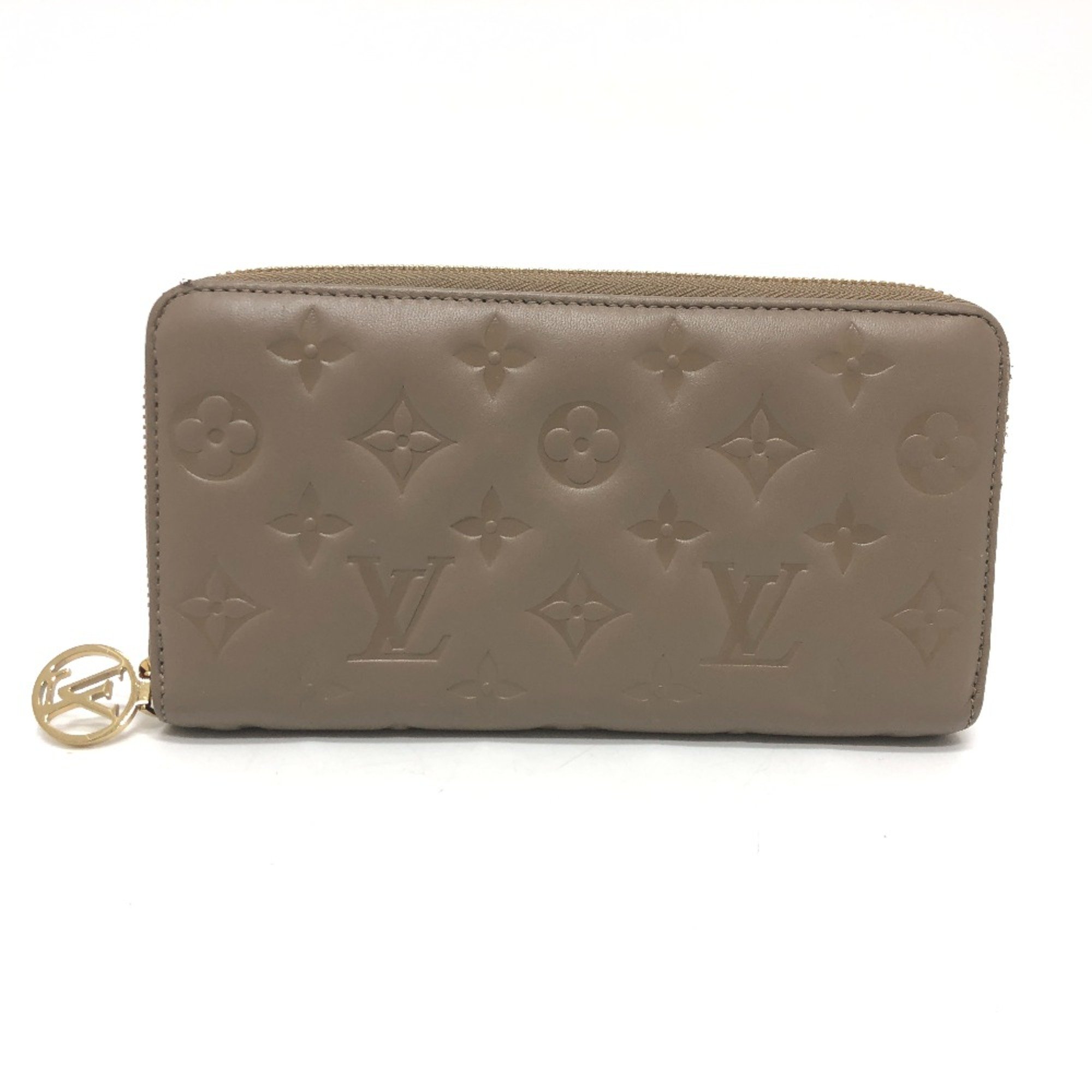 Louis Vuitton M81511 Monogram emboss Zip Around Long Wallet BeigeBased GoldHardware