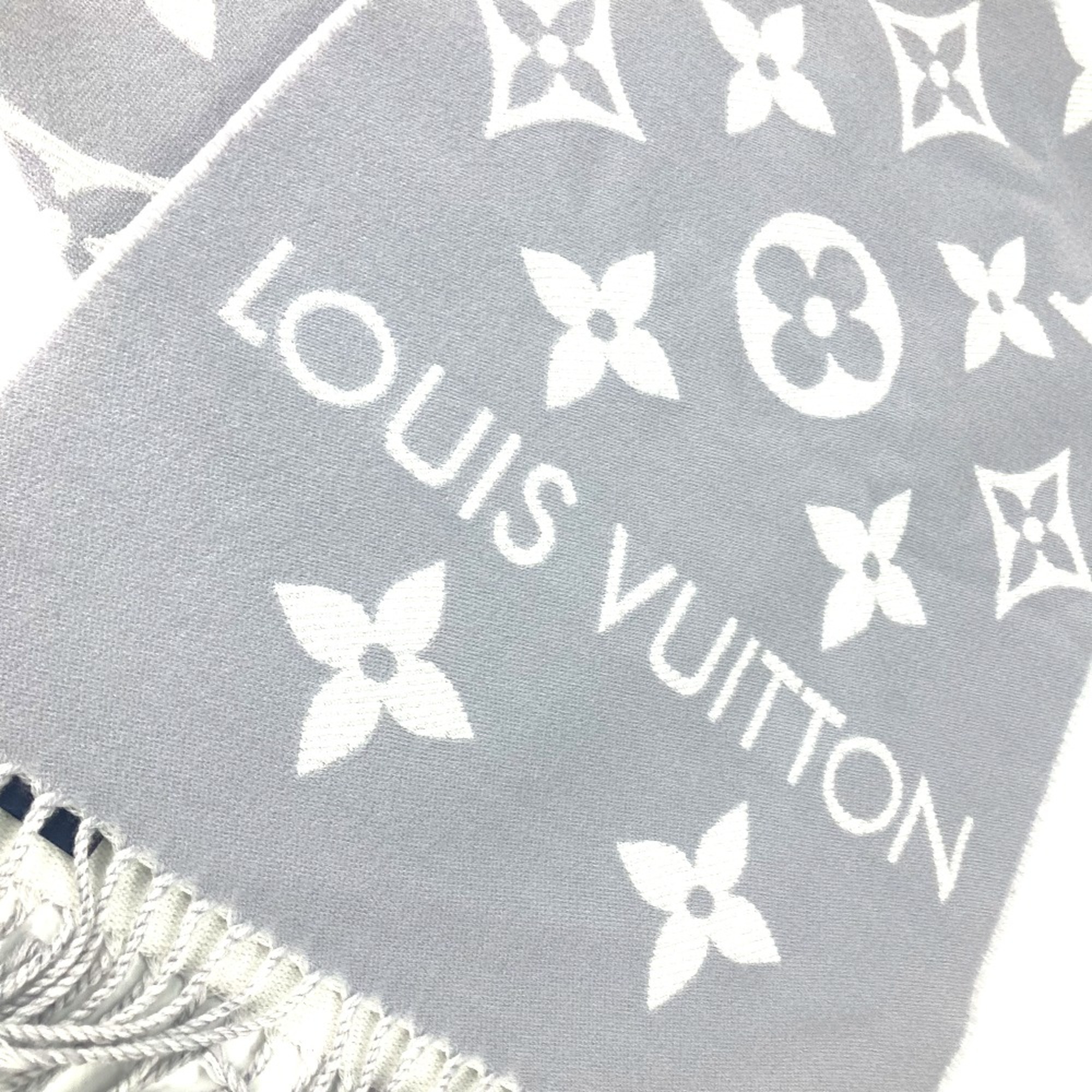 Louis Vuitton M77727 fringe Scarf Gryclair gray