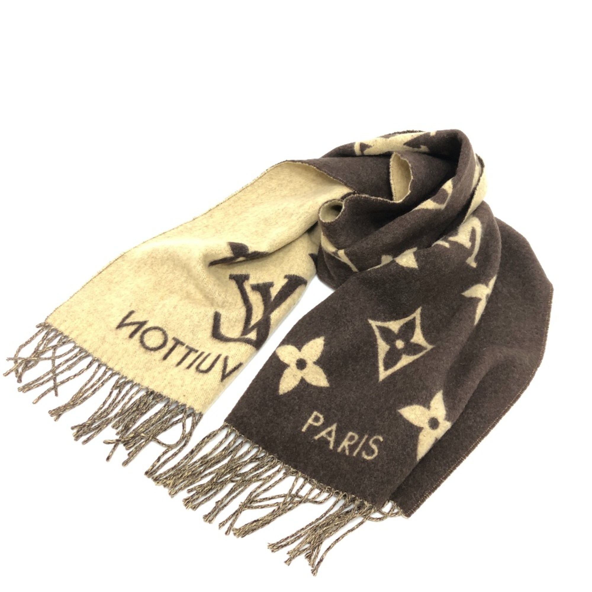 Louis Vuitton Monogram Fringe scarves  shawls  accessories Scarf Brown