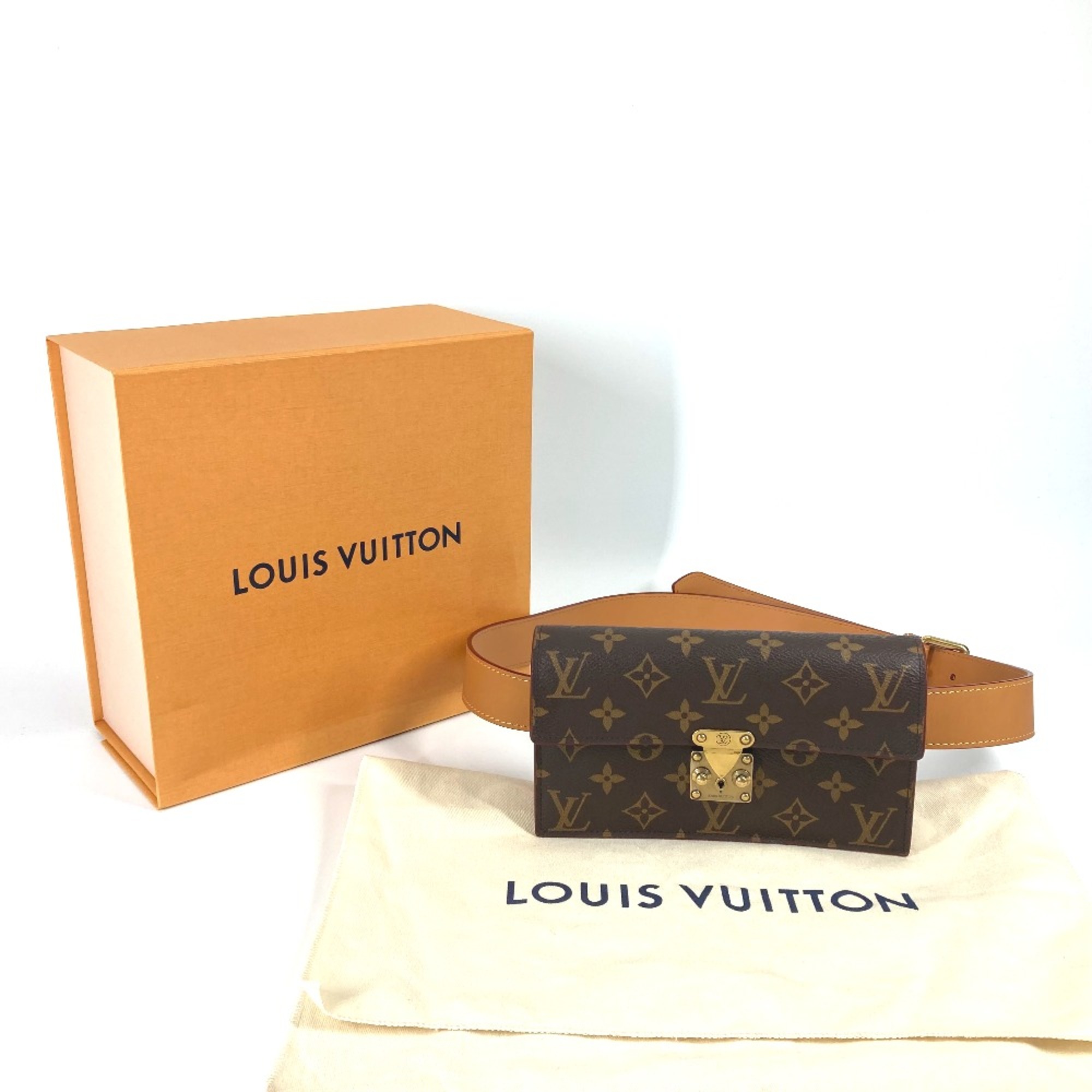 Louis Vuitton M44667 Monogram Shoulder Bag with belt Waist Pouch Brown