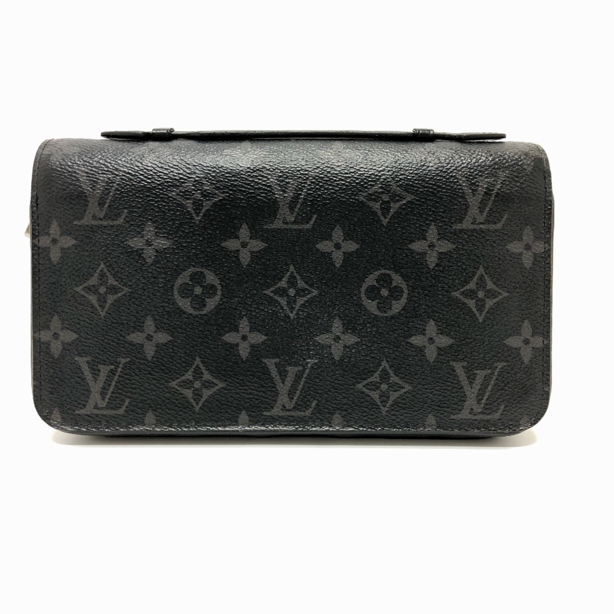 Louis Vuitton M61698 MonogramEclipse Hand Bag Travel case Long Wallet Black SilverHardware