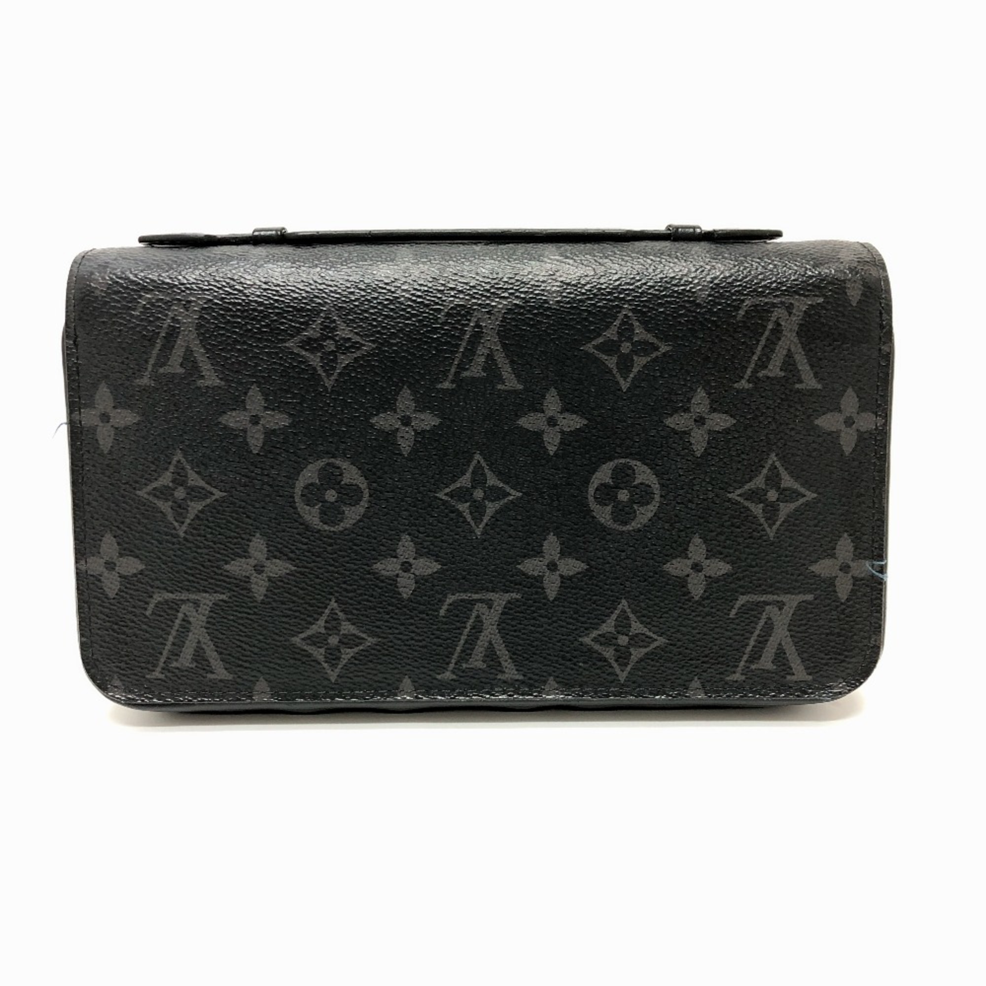 Louis Vuitton M61698 MonogramEclipse Hand Bag Travel case Long Wallet Black SilverHardware