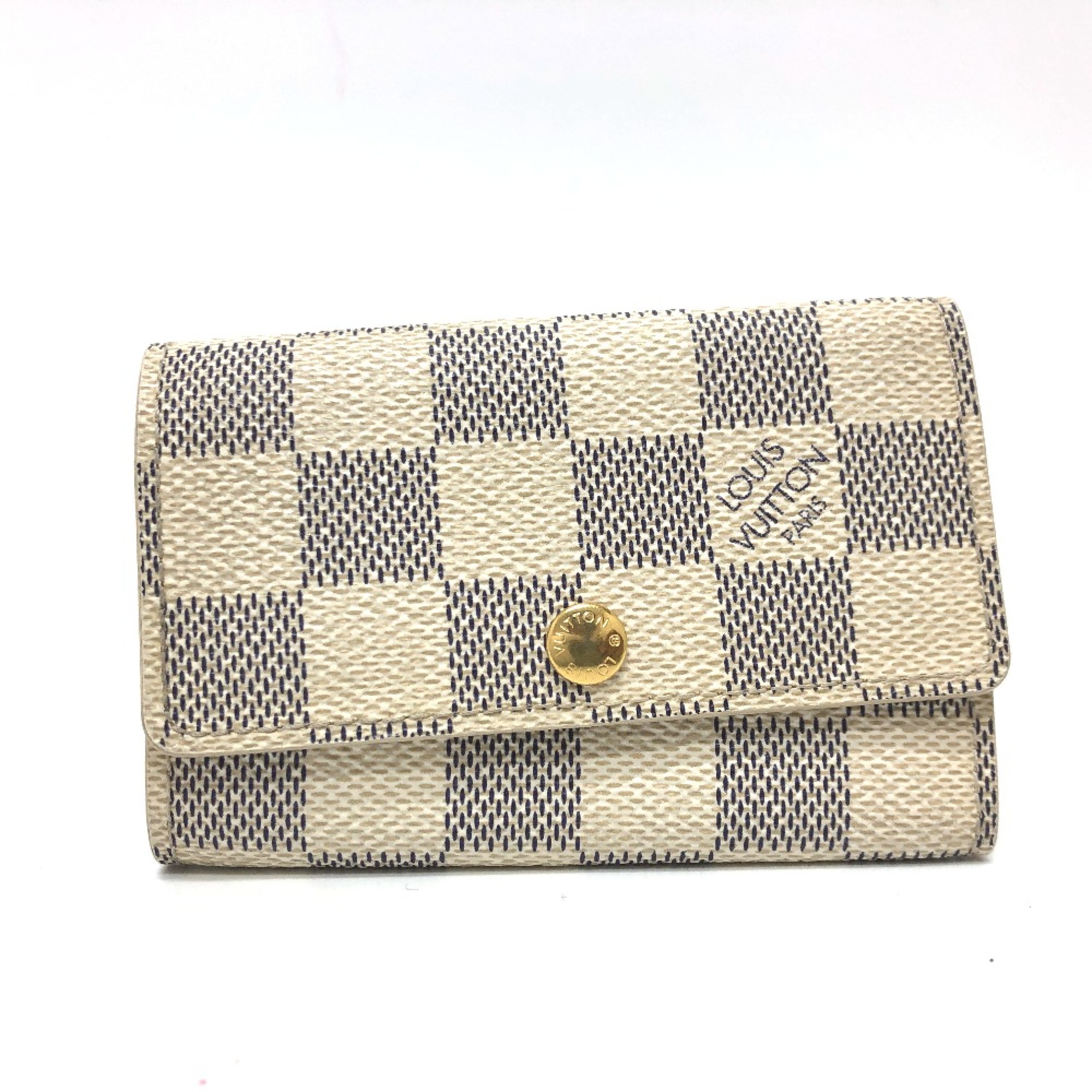 Louis Vuitton N61745 Damier Azur 6 key case Key Case White GoldHardware