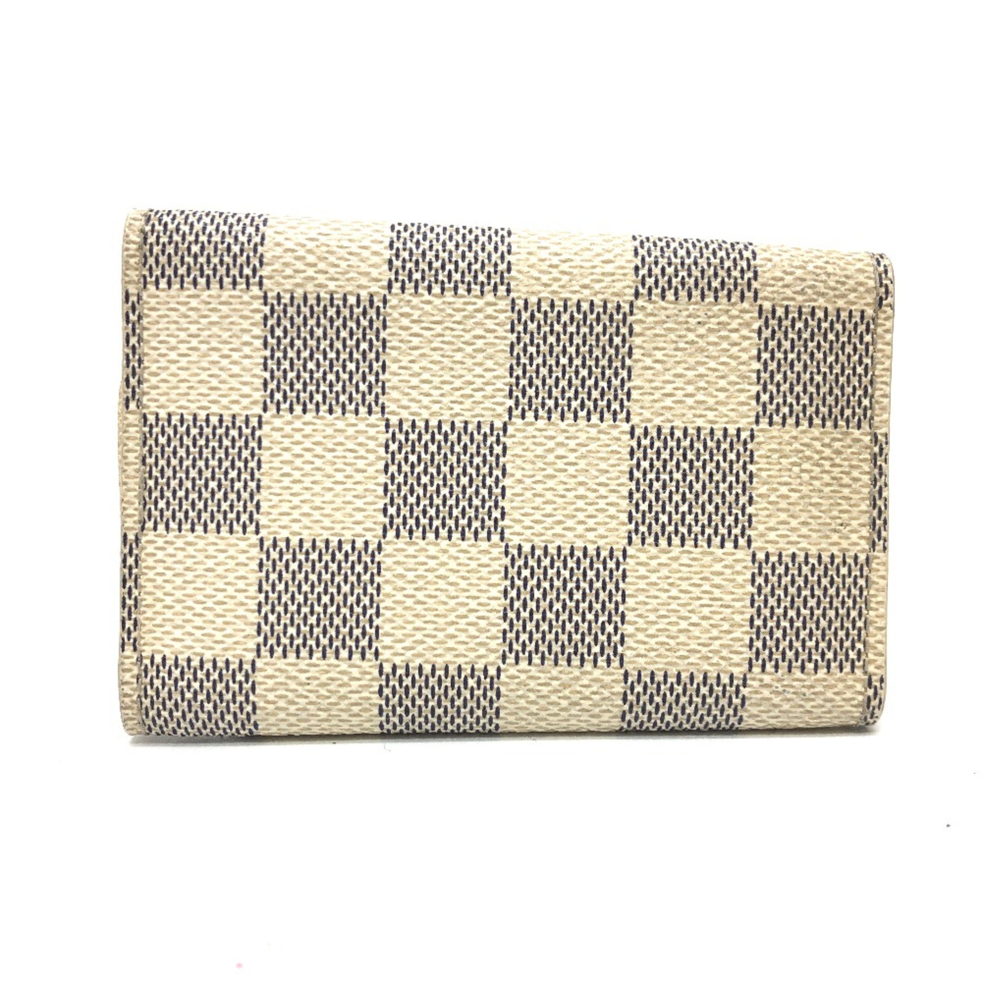 Louis Vuitton N61745 Damier Azur 6 key case Key Case White GoldHardware