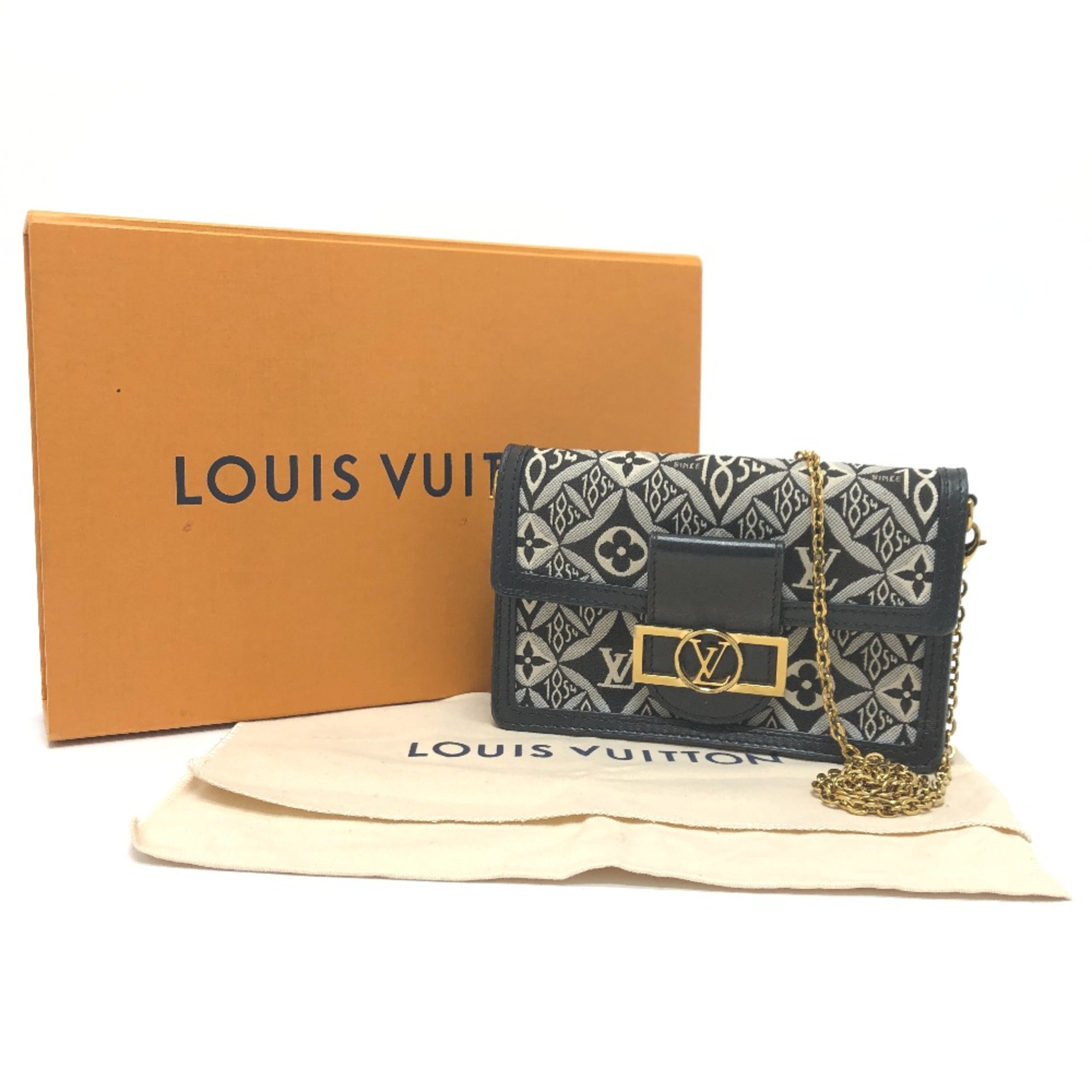 Louis Vuitton M69992 Monogram jacquard Chain Since 1854 Shoulder Bag Navy GoldHardware