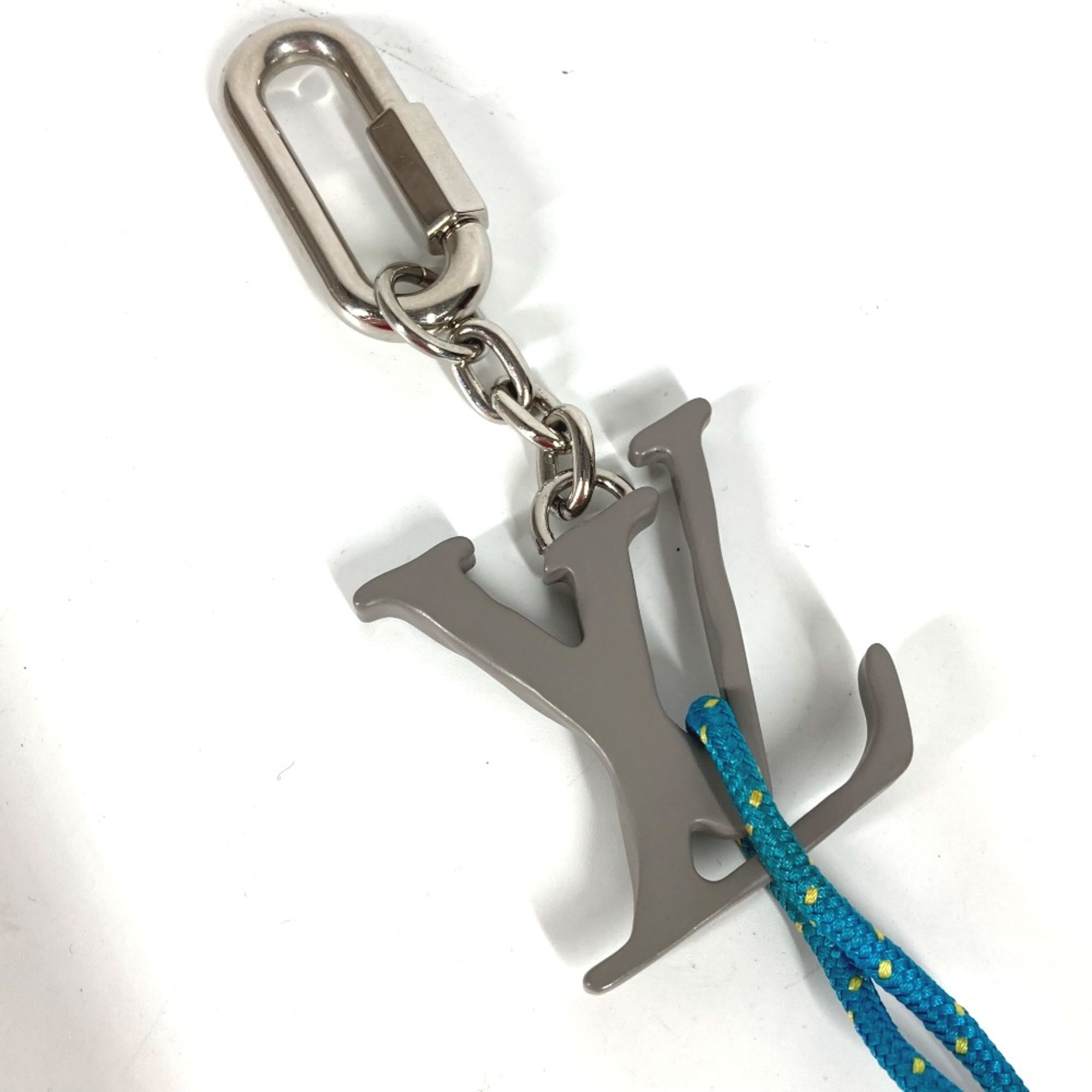 Louis Vuitton MP2618 Carabiner Bag Charm Key Holder Silver blue