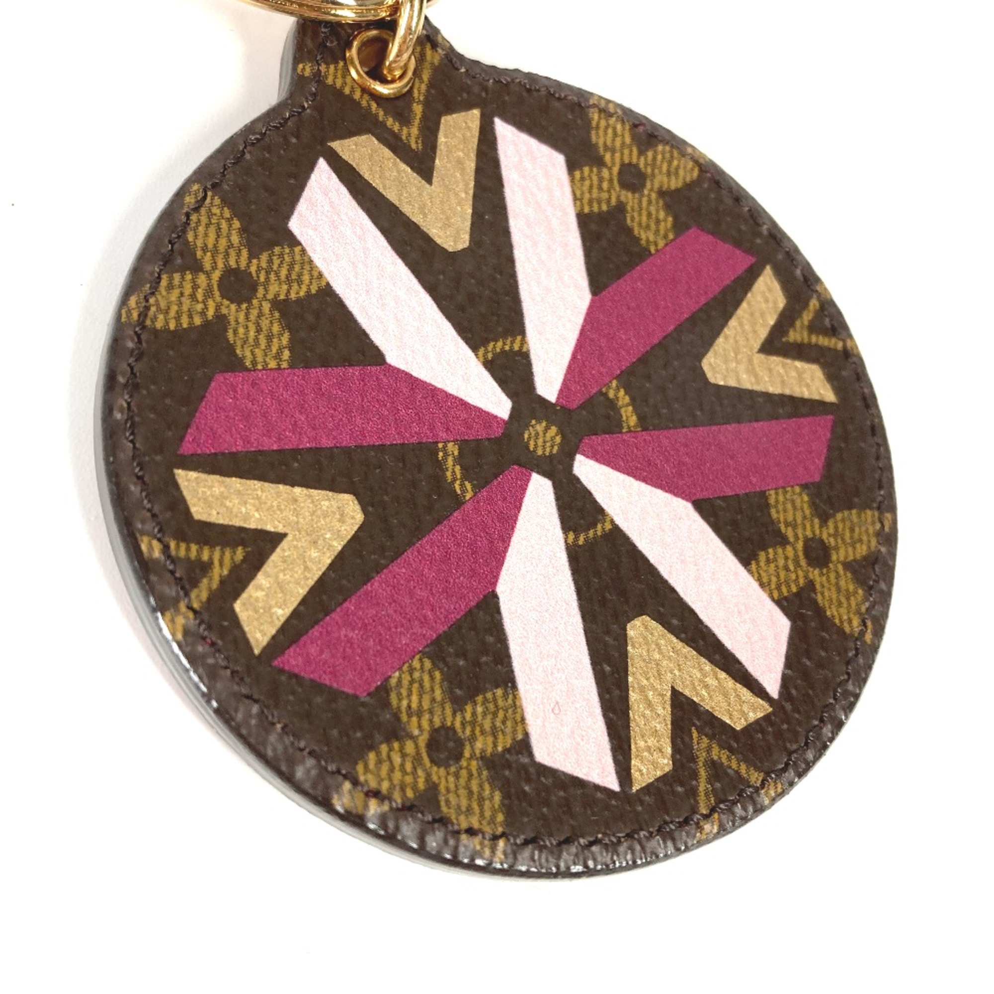 Louis Vuitton M67368 Monogram Charm Key Holder Brown purple