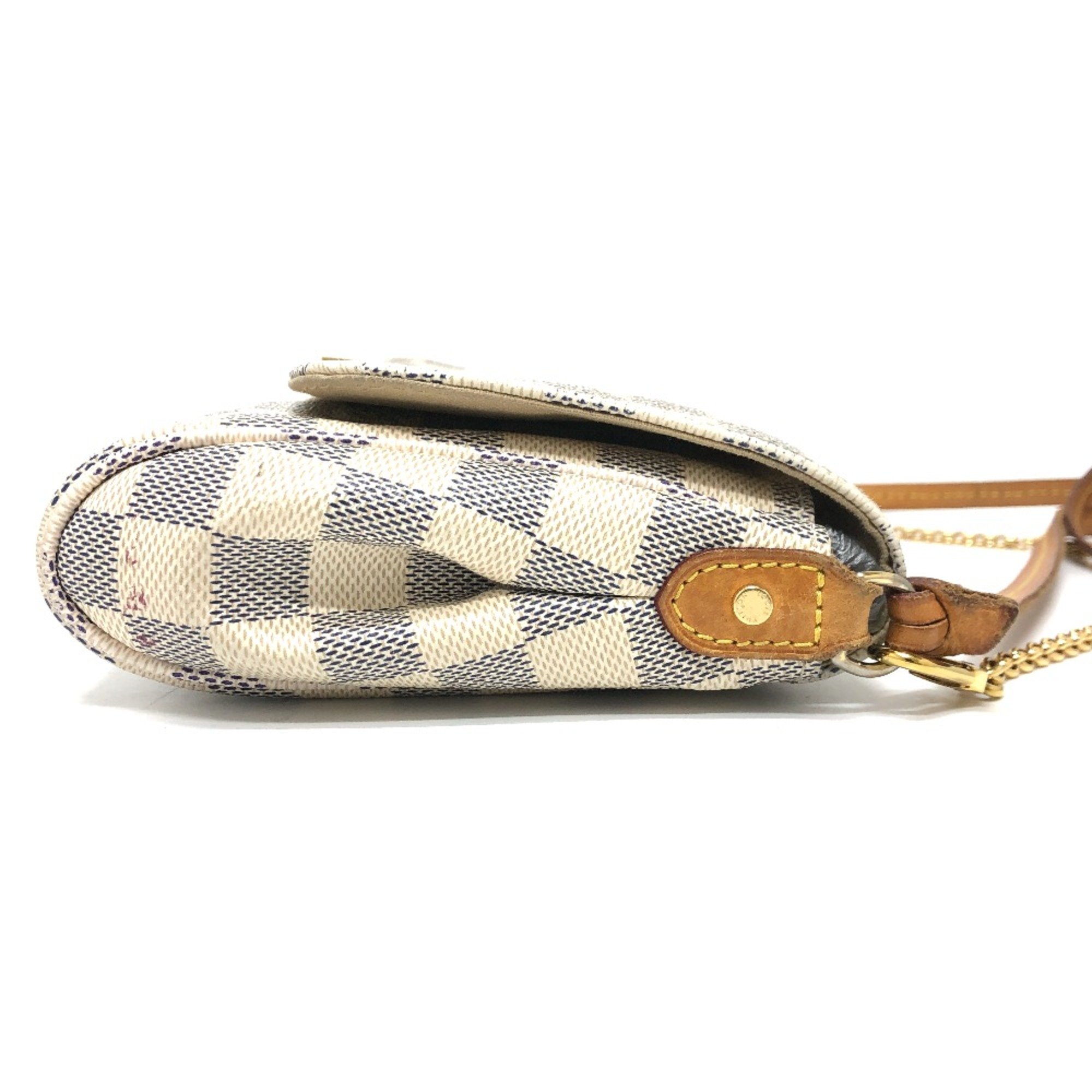 Louis Vuitton N41275 Damier Azur Shoulder Bag White Brown/GoldHardware