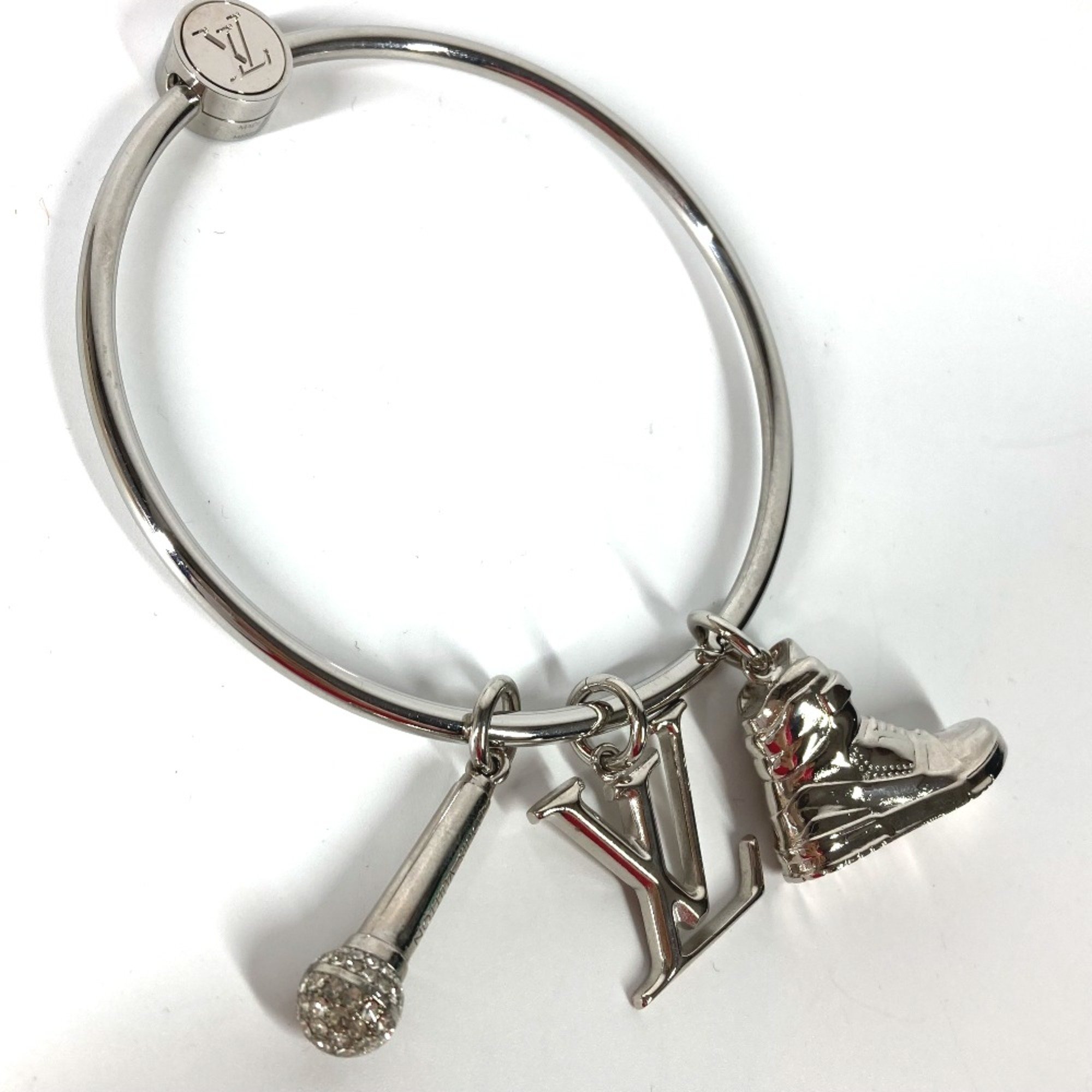 Louis Vuitton M68854 mike rhinestone sneakers Bag Charm Key Ring Key Holder Silver