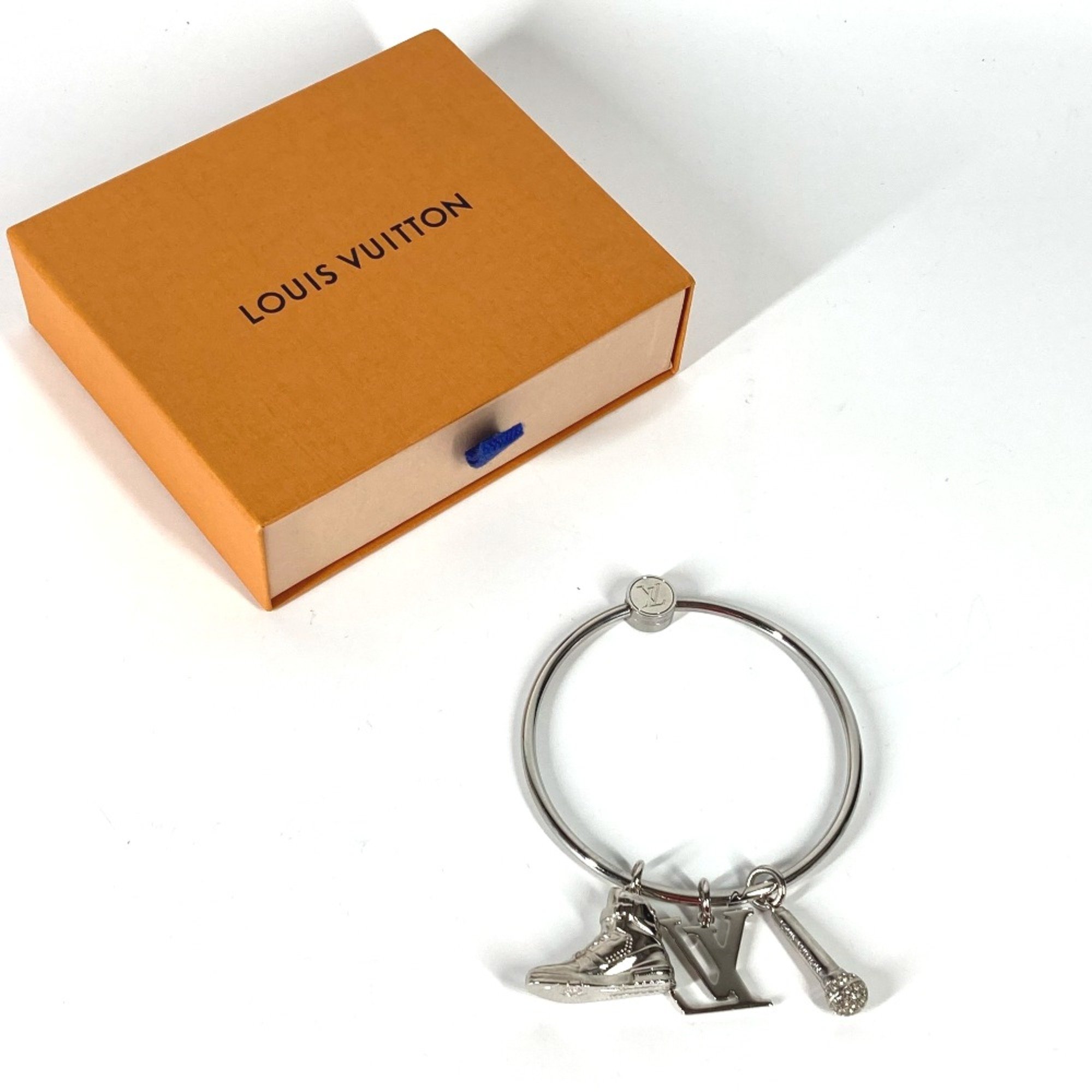 Louis Vuitton M68854 mike rhinestone sneakers Bag Charm Key Ring Key Holder Silver