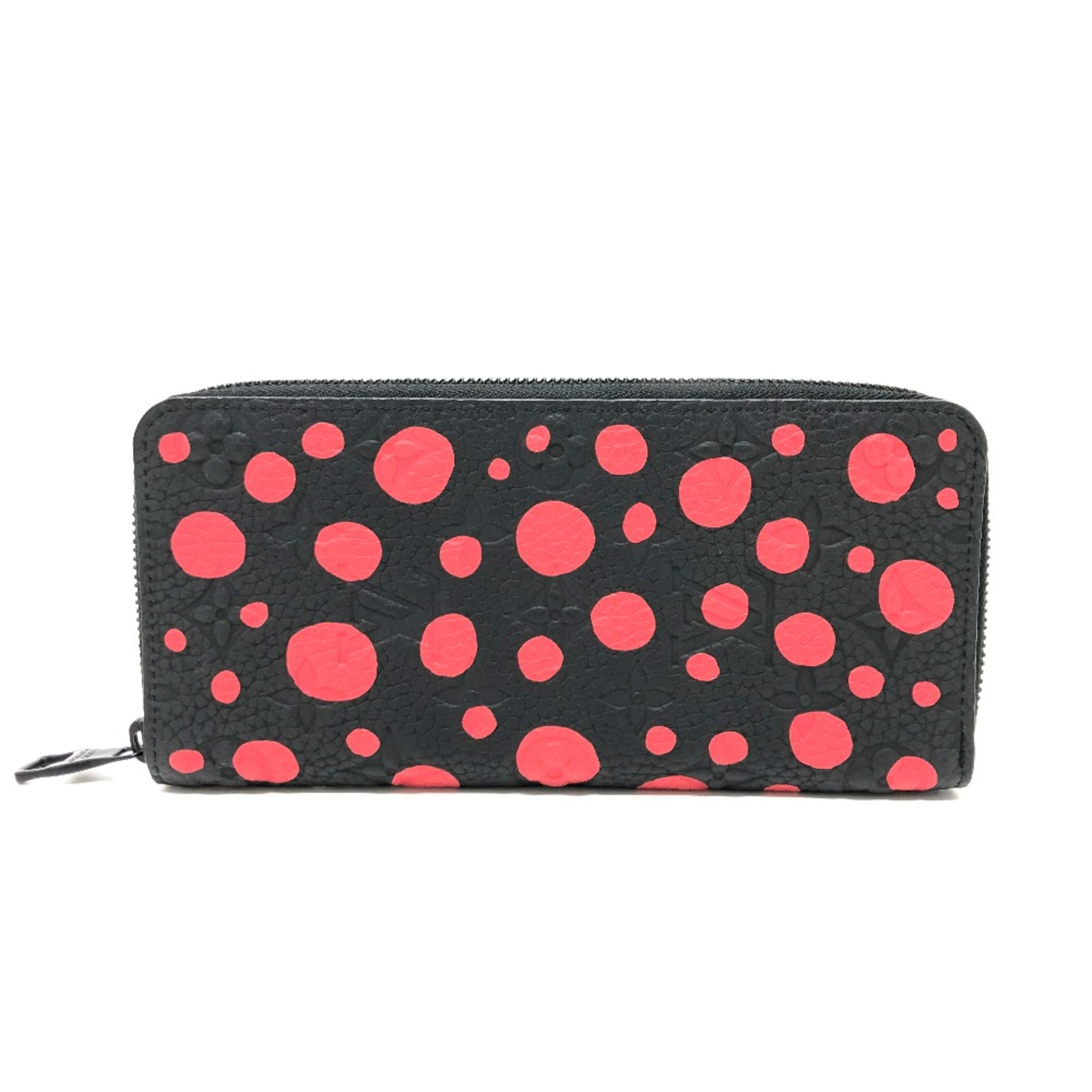 Louis Vuitton M81904 MonogramEmpreinte LV x YK Yayoi Kusama Long Wallet Black Red/SilverHardware