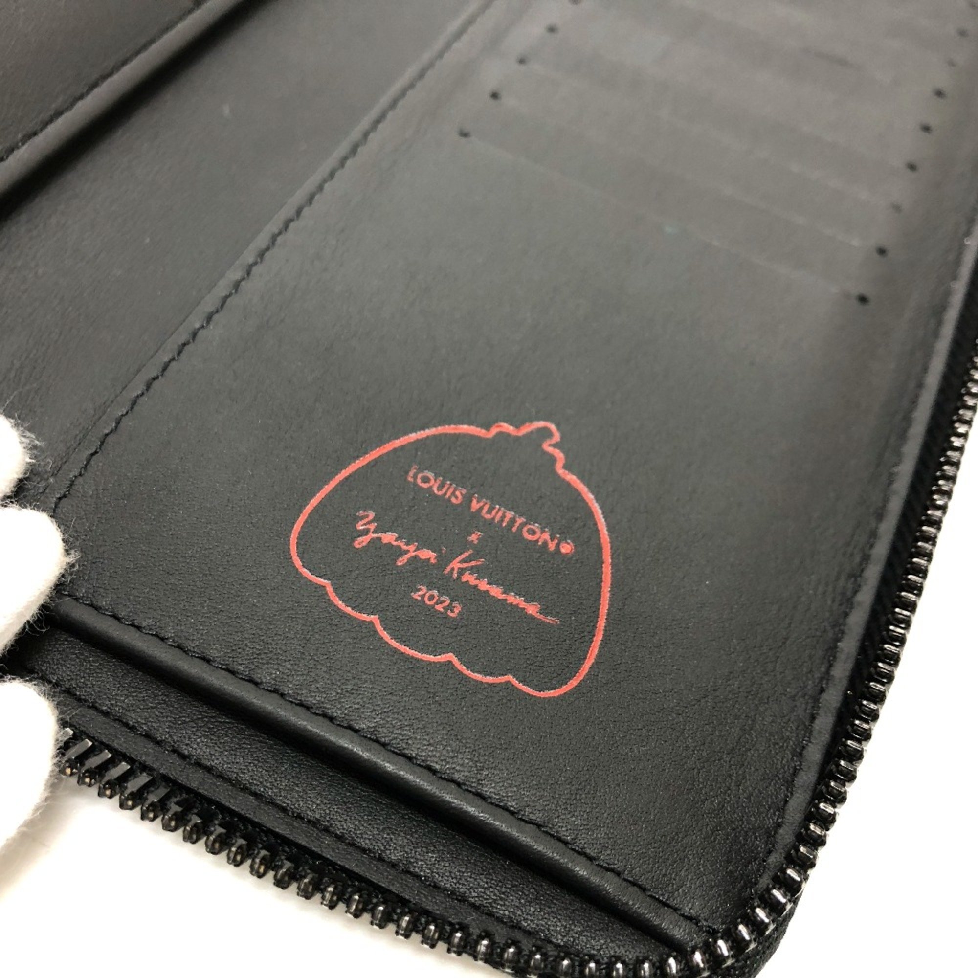 Louis Vuitton M81904 MonogramEmpreinte LV x YK Yayoi Kusama Long Wallet Black Red/SilverHardware