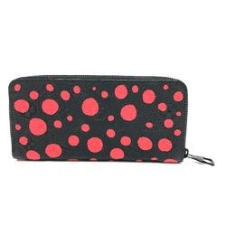 Louis Vuitton M81904 MonogramEmpreinte LV x YK Yayoi Kusama Long Wallet Black Red/SilverHardware