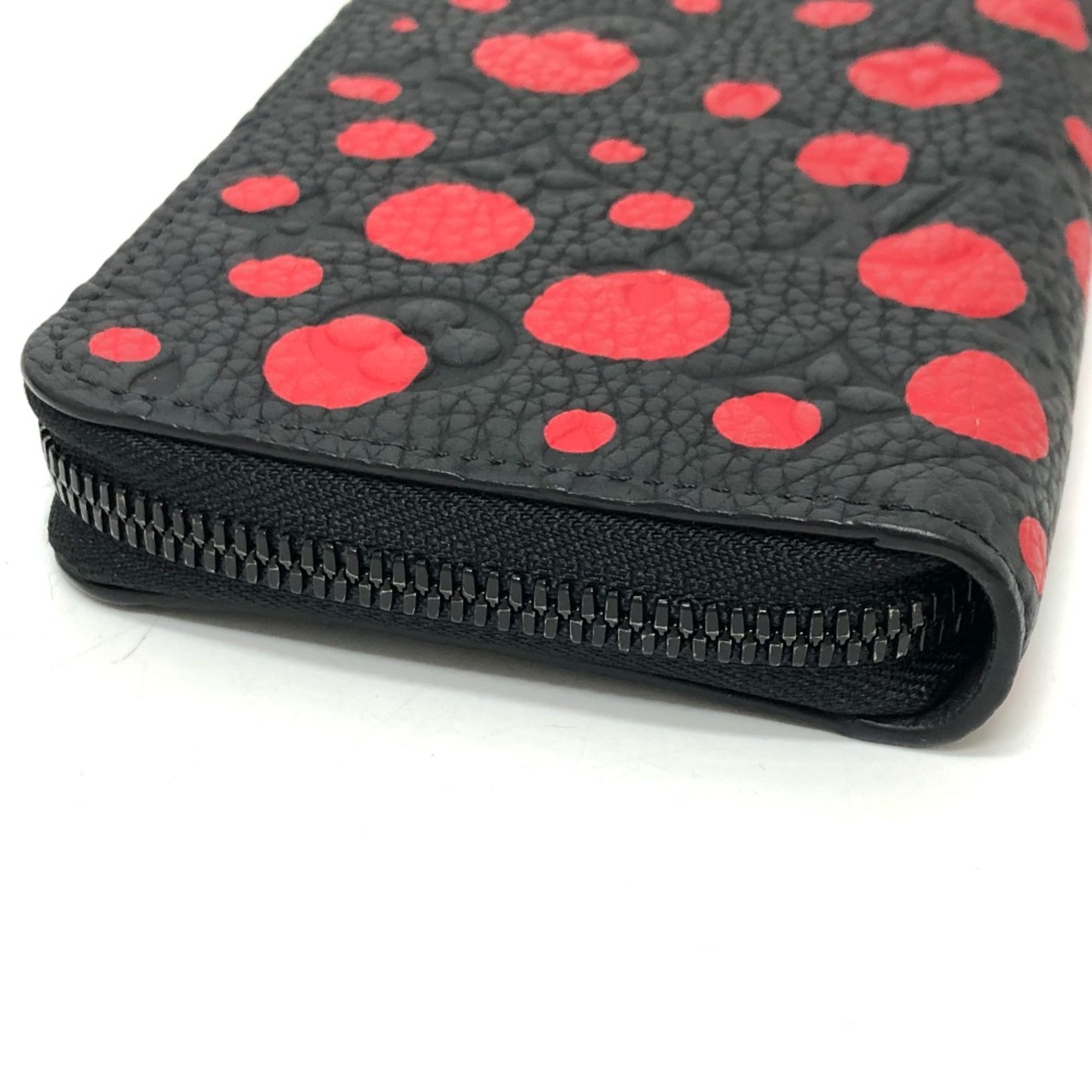 Louis Vuitton M81904 MonogramEmpreinte LV x YK Yayoi Kusama Long Wallet Black Red/SilverHardware