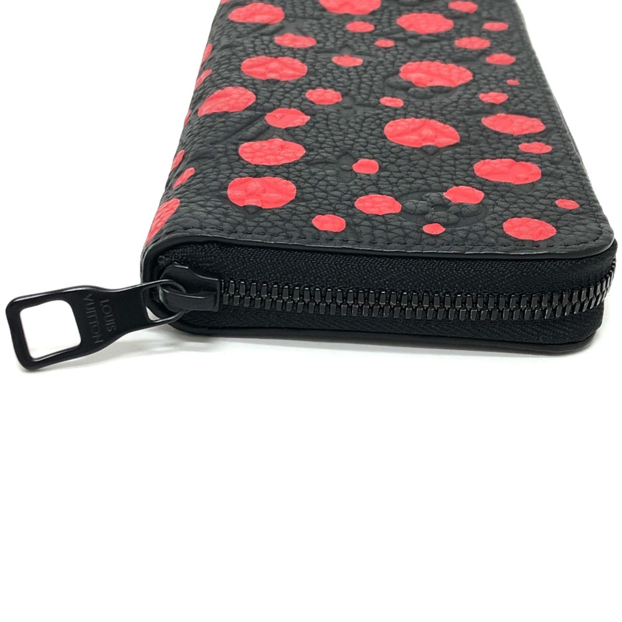 Louis Vuitton M81904 MonogramEmpreinte LV x YK Yayoi Kusama Long Wallet Black Red/SilverHardware