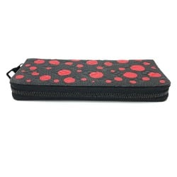 Louis Vuitton M81904 MonogramEmpreinte LV x YK Yayoi Kusama Long Wallet Black Red/SilverHardware