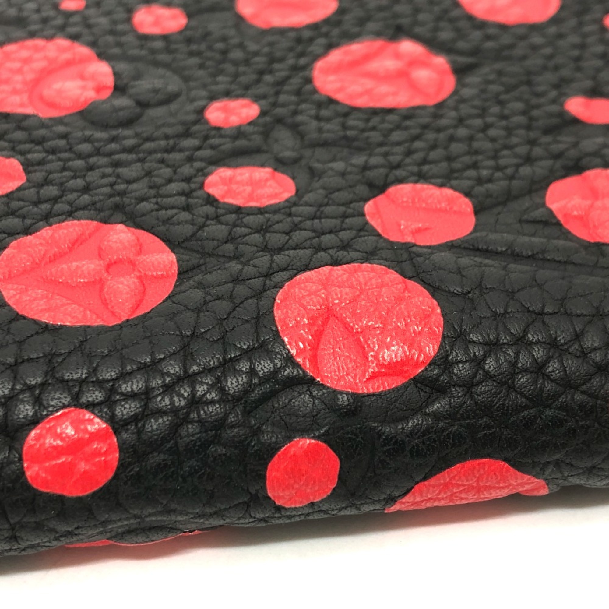 Louis Vuitton M81904 MonogramEmpreinte LV x YK Yayoi Kusama Long Wallet Black Red/SilverHardware