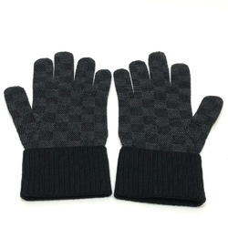 Louis Vuitton M77992 Damier Graphite gloves leather tag Glove Black