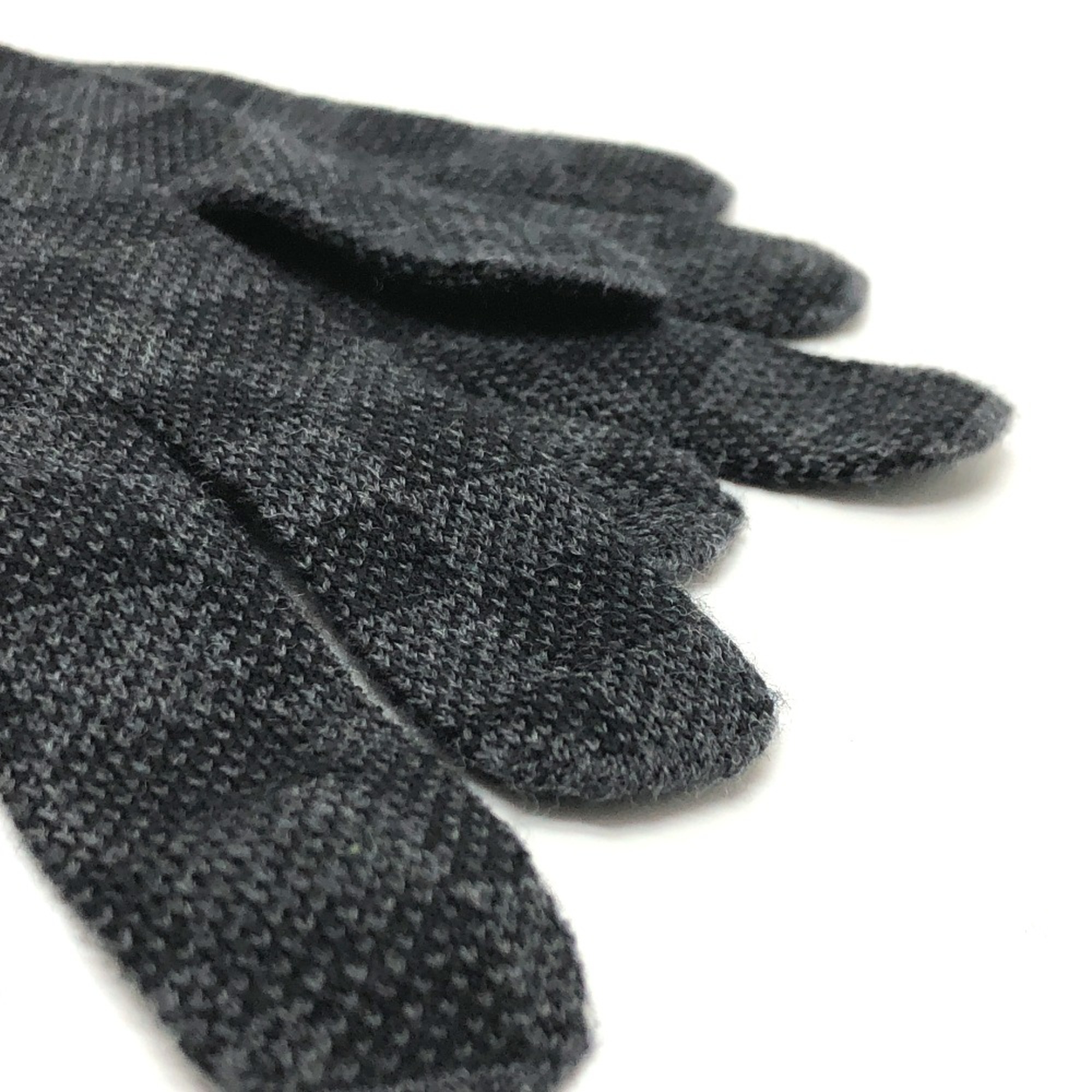 Louis Vuitton M77992 Damier Graphite gloves leather tag Glove Black