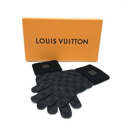 Louis Vuitton M77992 Damier Graphite gloves leather tag Glove Black