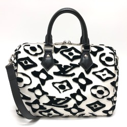 Louis Vuitton M45563 Tufted - Monogram Canvas Mini 2WAY Shoulder Crossbody Duffle Bag White x Black SilverHardware