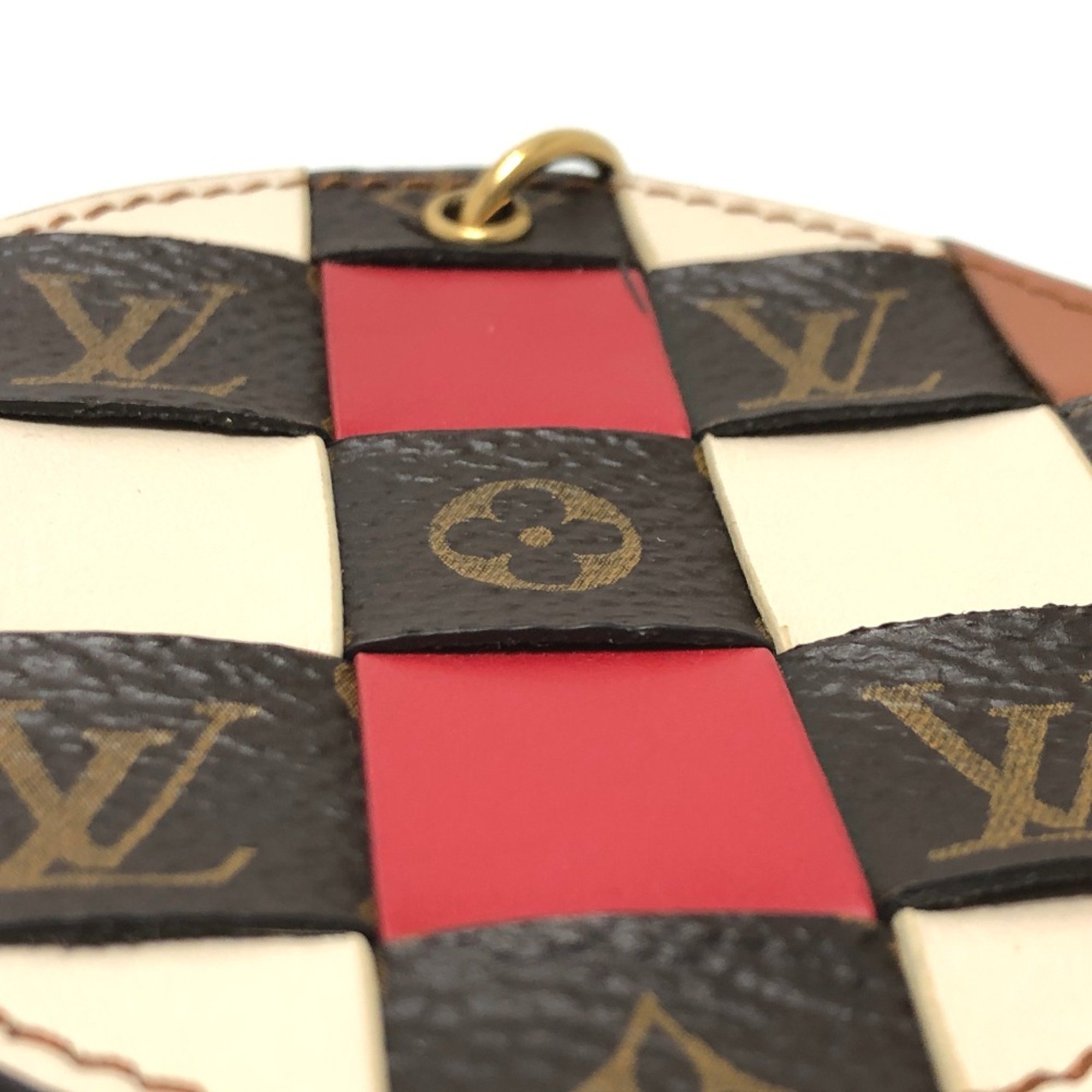 Louis Vuitton M68657 Portocre Monogram check Bag Charm Key Holder Brown GoldHardware