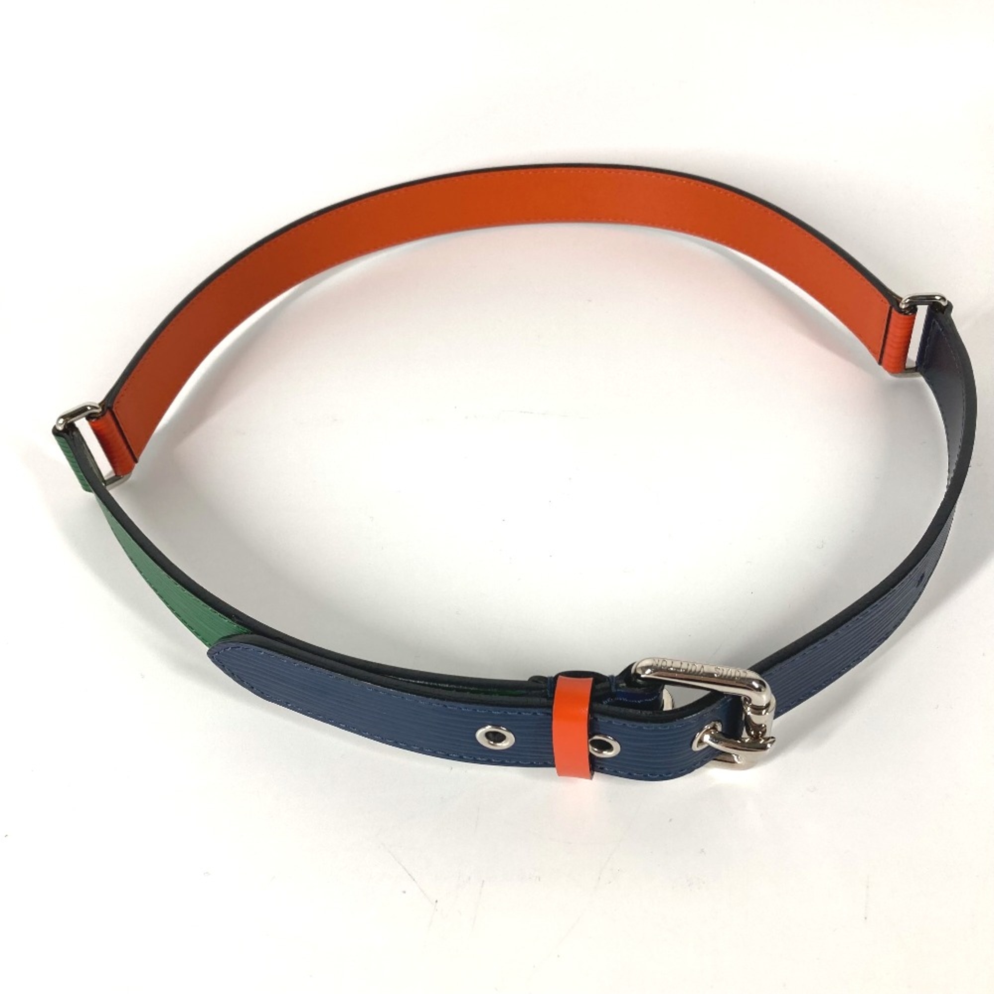 Louis Vuitton M9749V Epi belt Orange Navy x Green