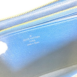 Louis Vuitton M81226 Monogram jacquard denim Zip Around Long Wallet blue White