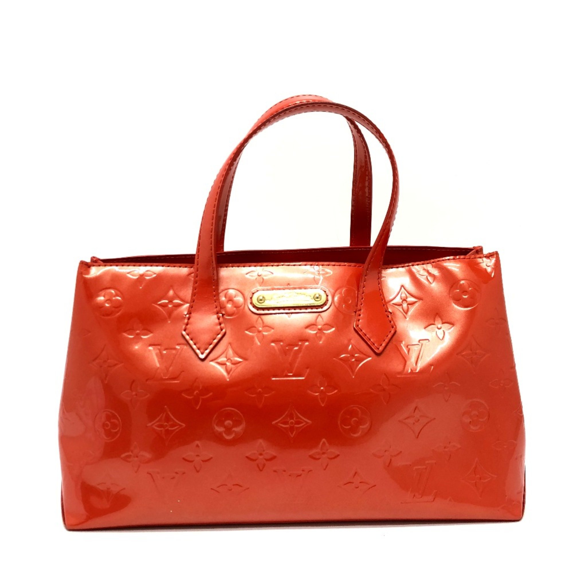 Louis Vuitton M93644 MonogramVernis Bluebird Tote Bag Orange Based GoldHardware