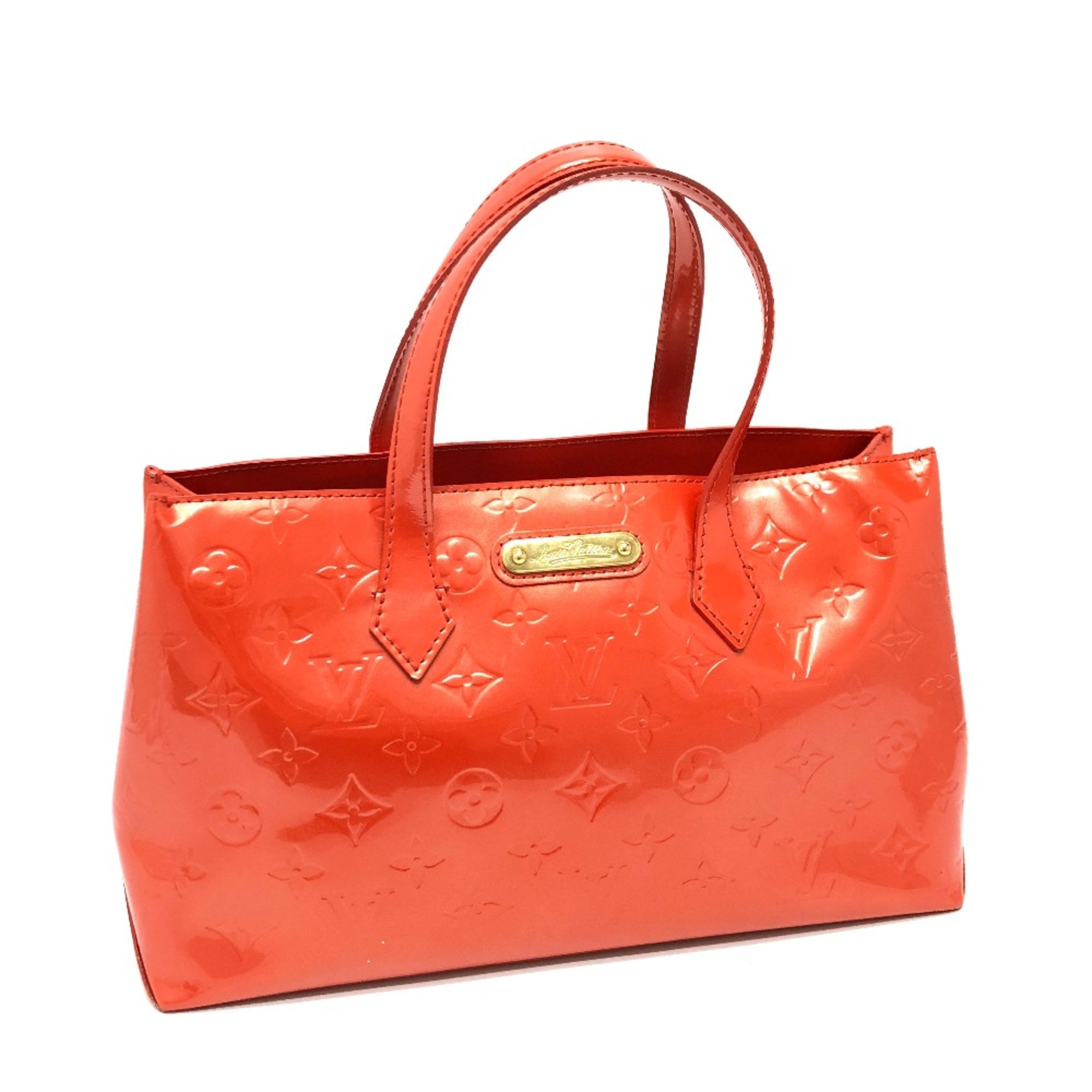 Louis Vuitton M93644 MonogramVernis Bluebird Tote Bag Orange Based GoldHardware