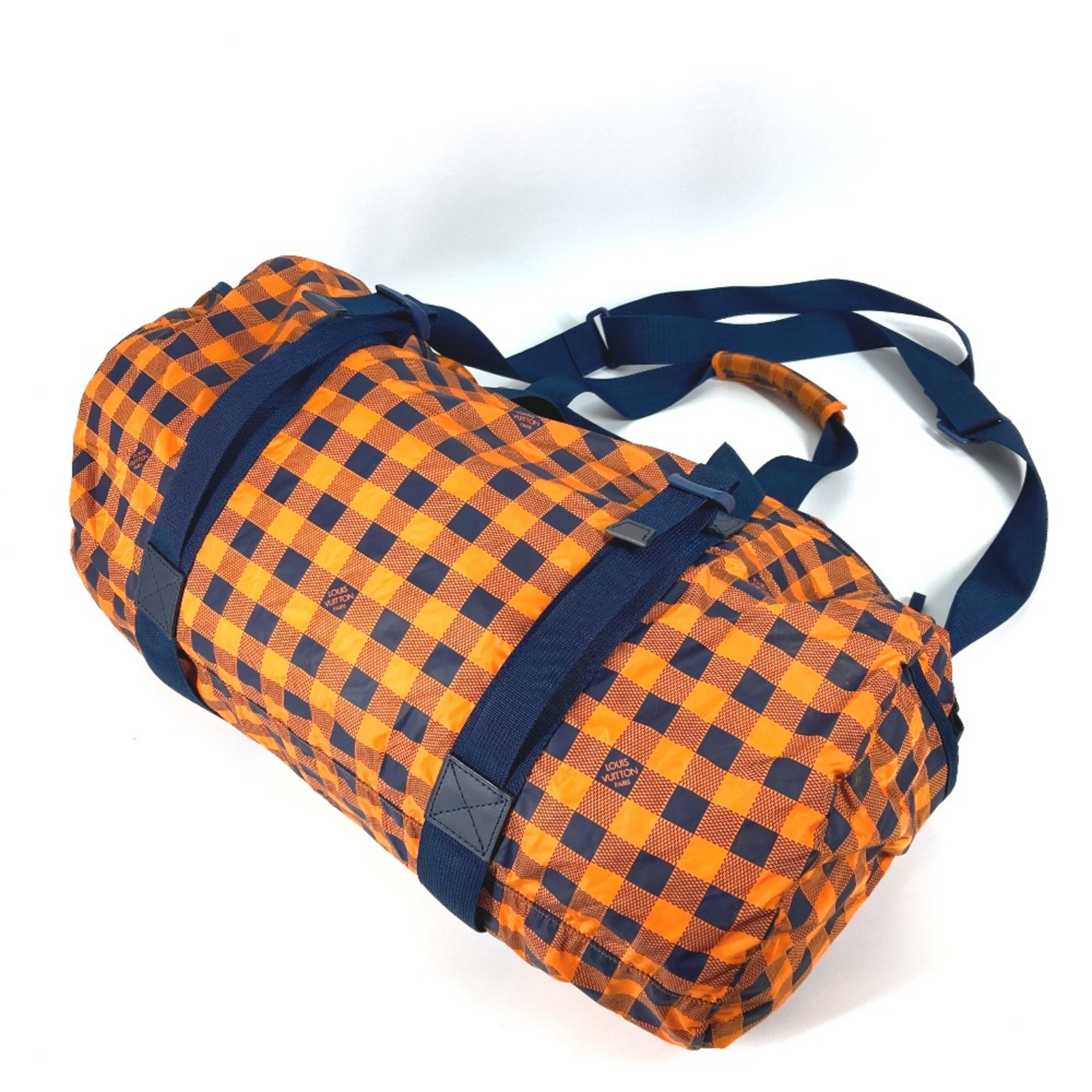 Louis Vuitton N41232 Damier van tulle 2WAY Shoulder Bag Duffle Bag Orange Navy