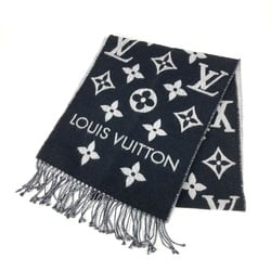 Louis Vuitton M77853 Monogram fringe Scarf Noir Black gray