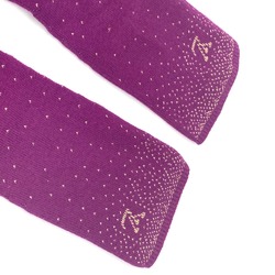 Louis Vuitton Monogram Flower Glitter gloves purple Gold