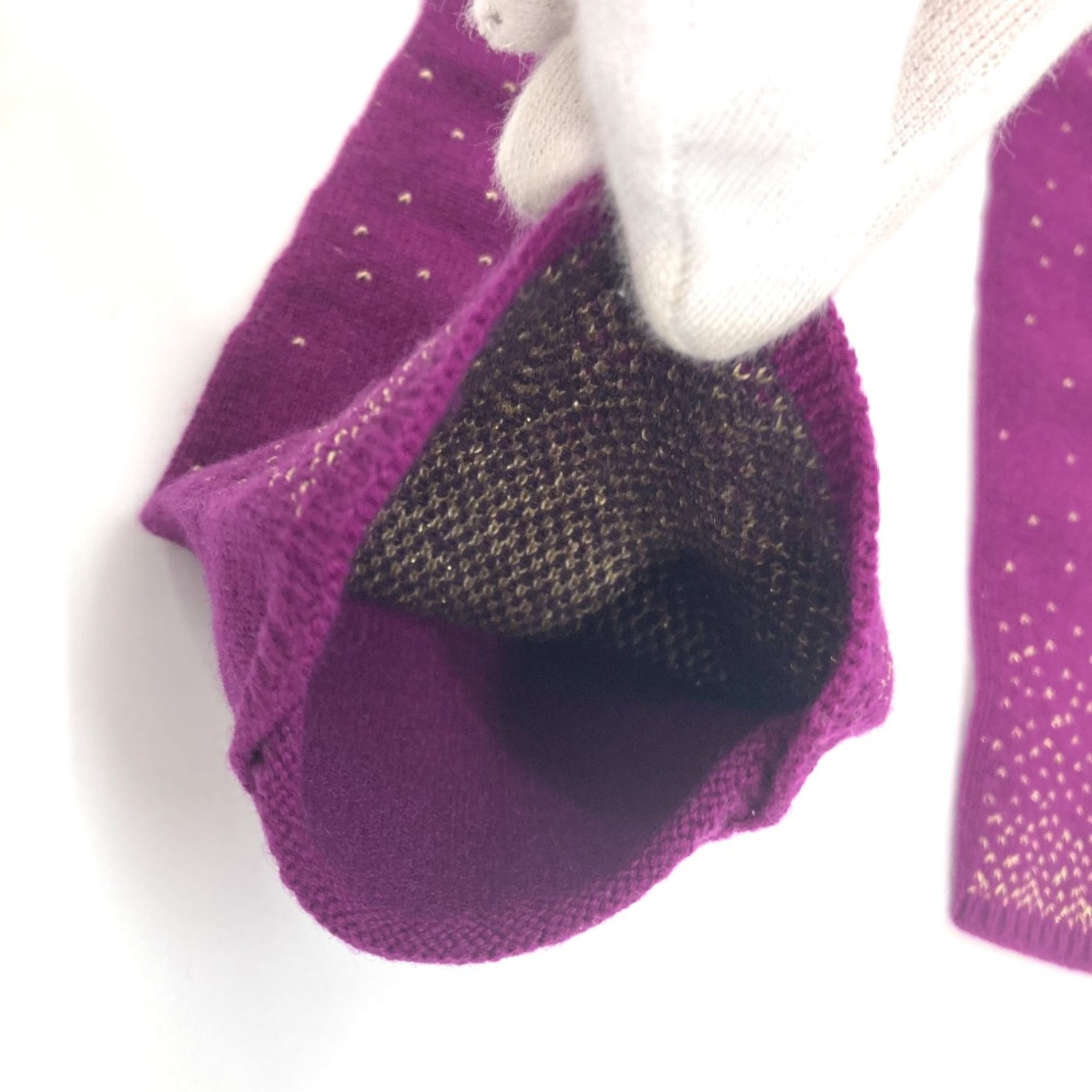 Louis Vuitton Monogram Flower Glitter gloves purple Gold