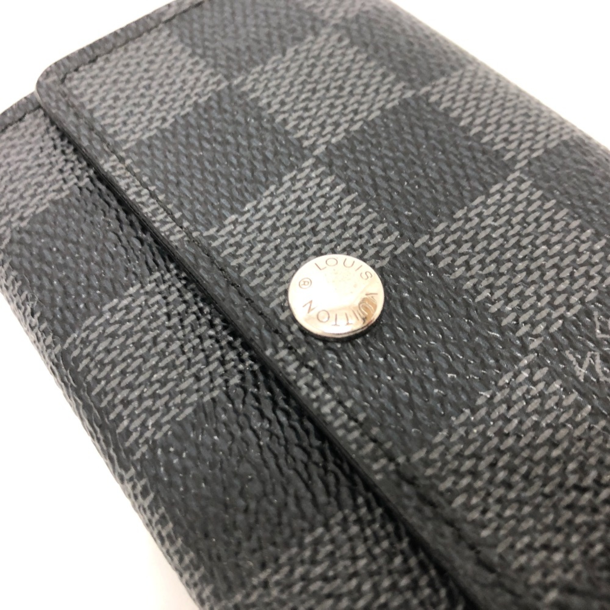 Louis Vuitton N62662 Damier Graphite 6 key case Key Case Black SilverHardware