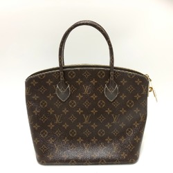 Louis Vuitton M40597 Shiny Monogram Tote Bag Hand Bag Brown White/Beige/GoldHardware