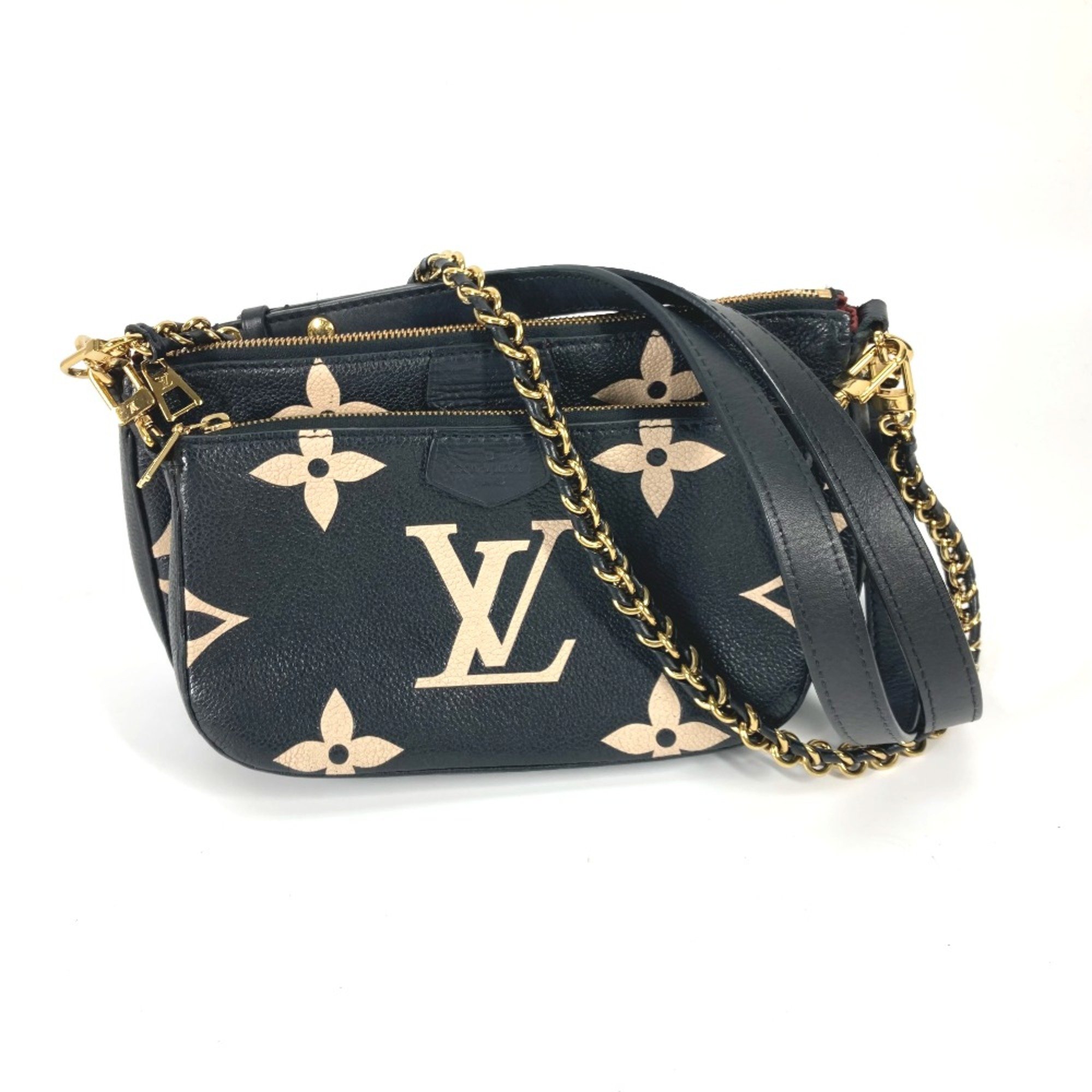 Louis Vuitton M45777 MonogramEmpreinte Bicolor 2WAY shoulder Shoulder Bag Black Beige